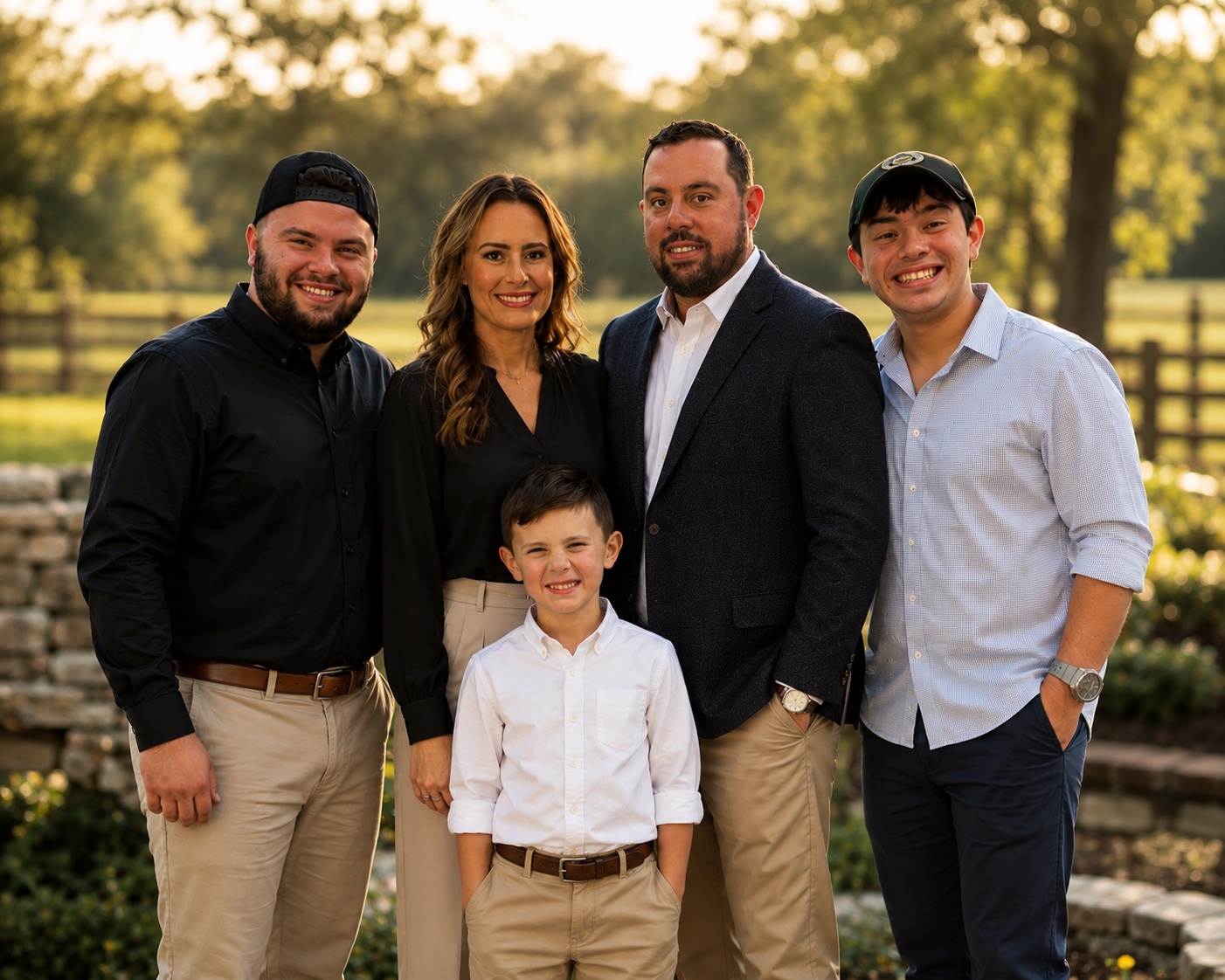 Mandy Serpas with her husband and three sons